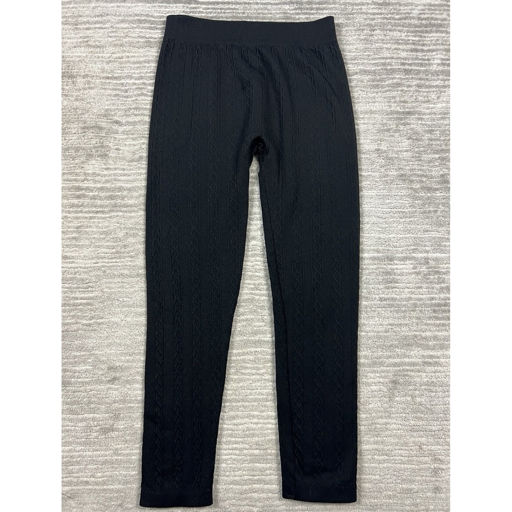 Love Charm Leggings‎ Womens M/L Black Pull On Stretch Polyester Blend
